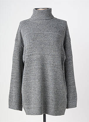 Pull col roulé maille grosse maille manches longues gris SOYACONCEPT femme