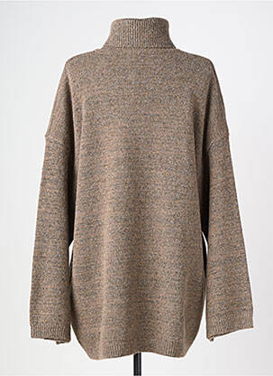 Pull col roulé maille grosse maille manches longues marron SOYACONCEPT femme
