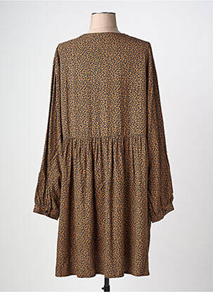 Robe mi-longue manches longues manches longues marron LOSAN femme