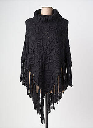 Poncho col roulé noir CREAM femme