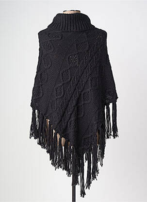 Poncho col roulé noir CREAM femme
