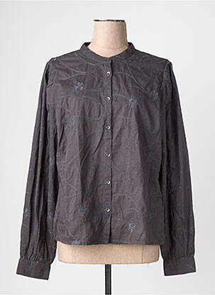 Chemisier coupe droite manches longues gris CREAM femme