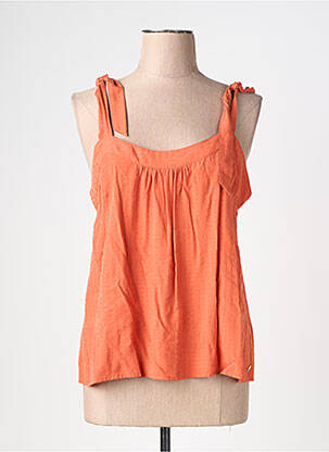 Top col carré fines bretelles orange LOLA ESPELETA femme