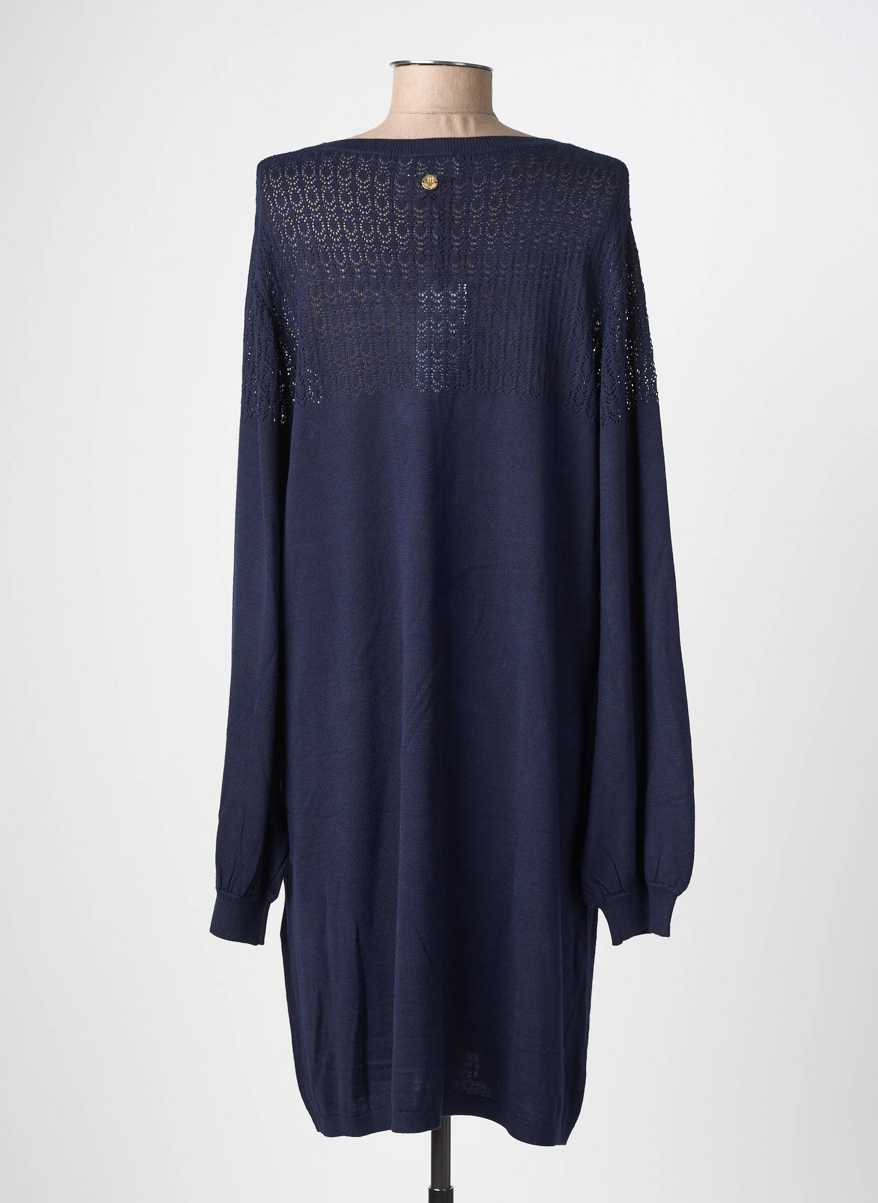 Robe mi-longue manches longues manches longues bleu LOLA ESPELETA femme
