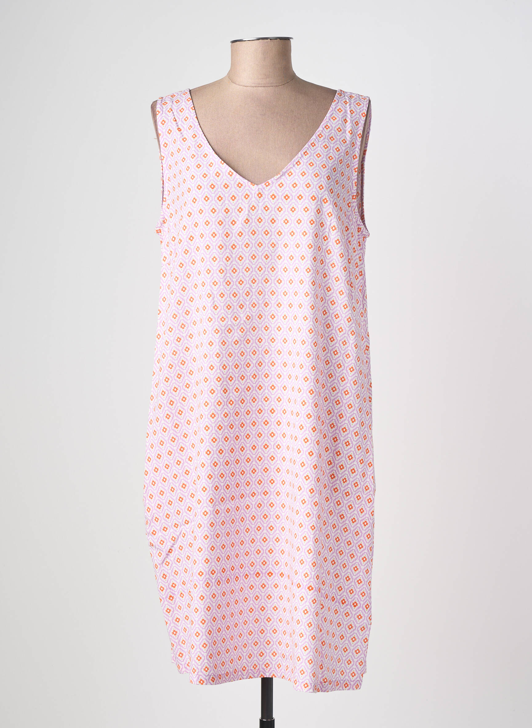 Robe mi-longue sans manche sans manche violet CREAM femme