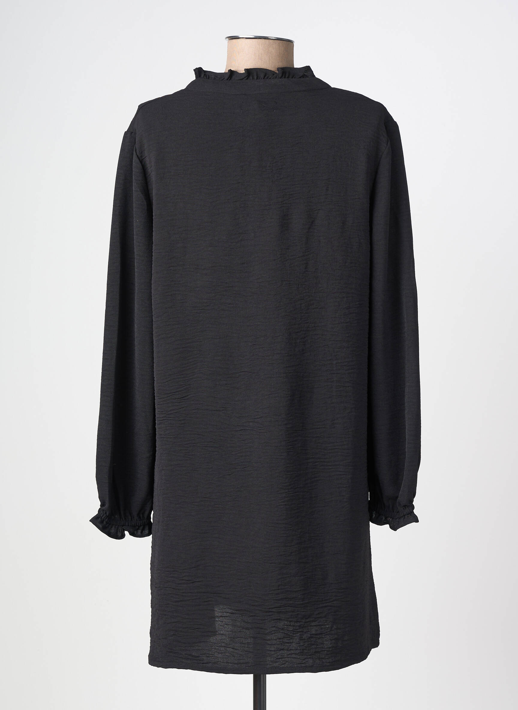 Robe courte manches longues manches longues noir LOSAN femme