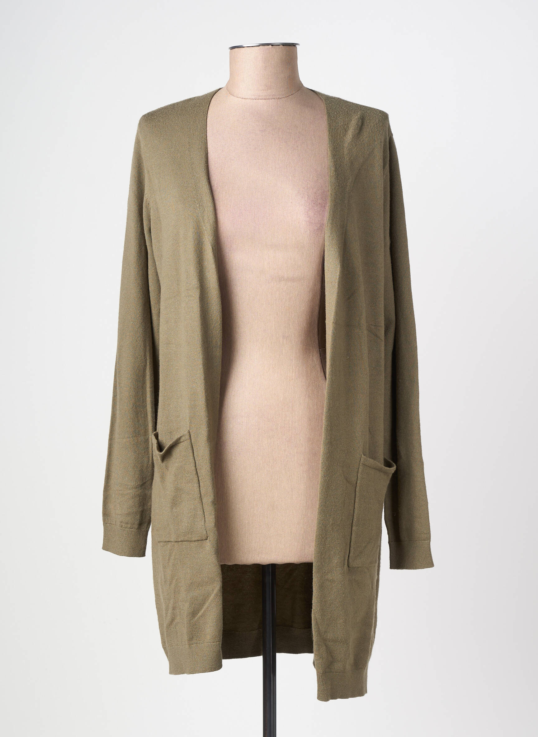 Gilet manches longues manches longues vert CREAM femme