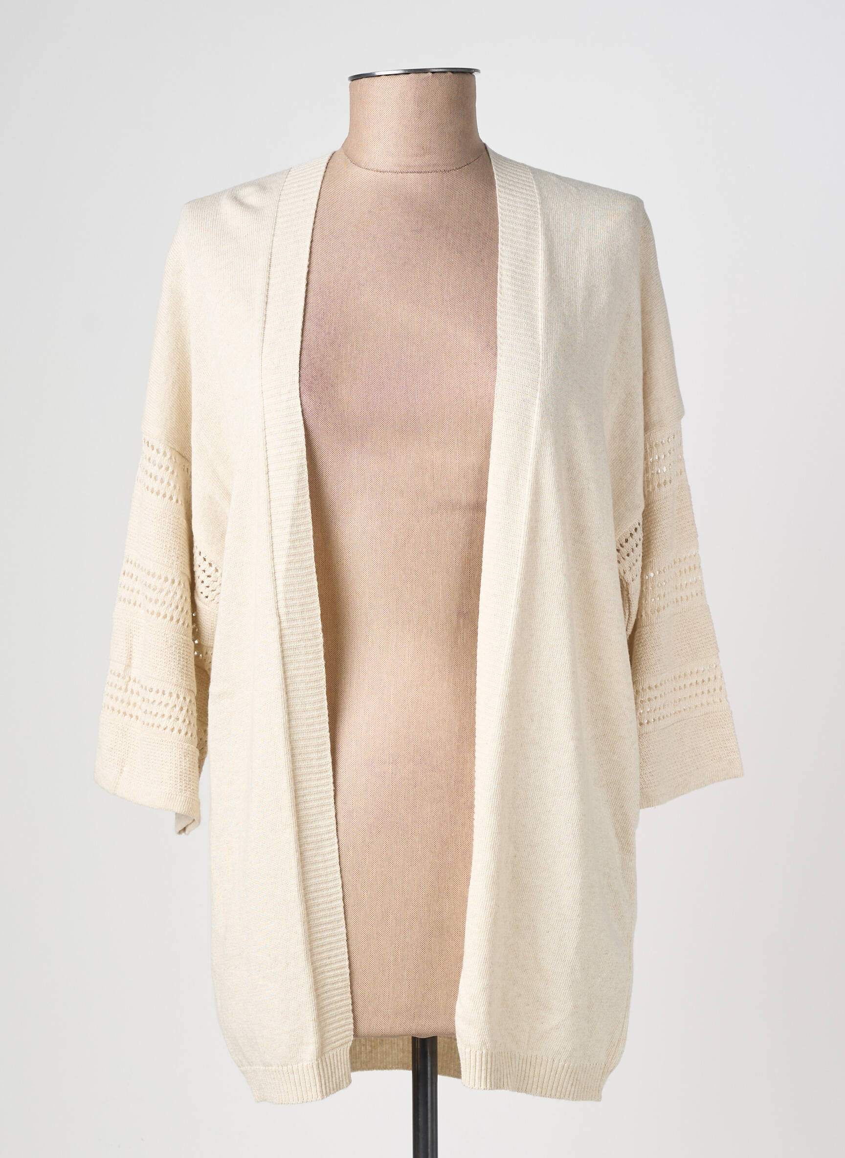 Gilet manches longues manches 3/4 beige LOLA ESPELETA femme
