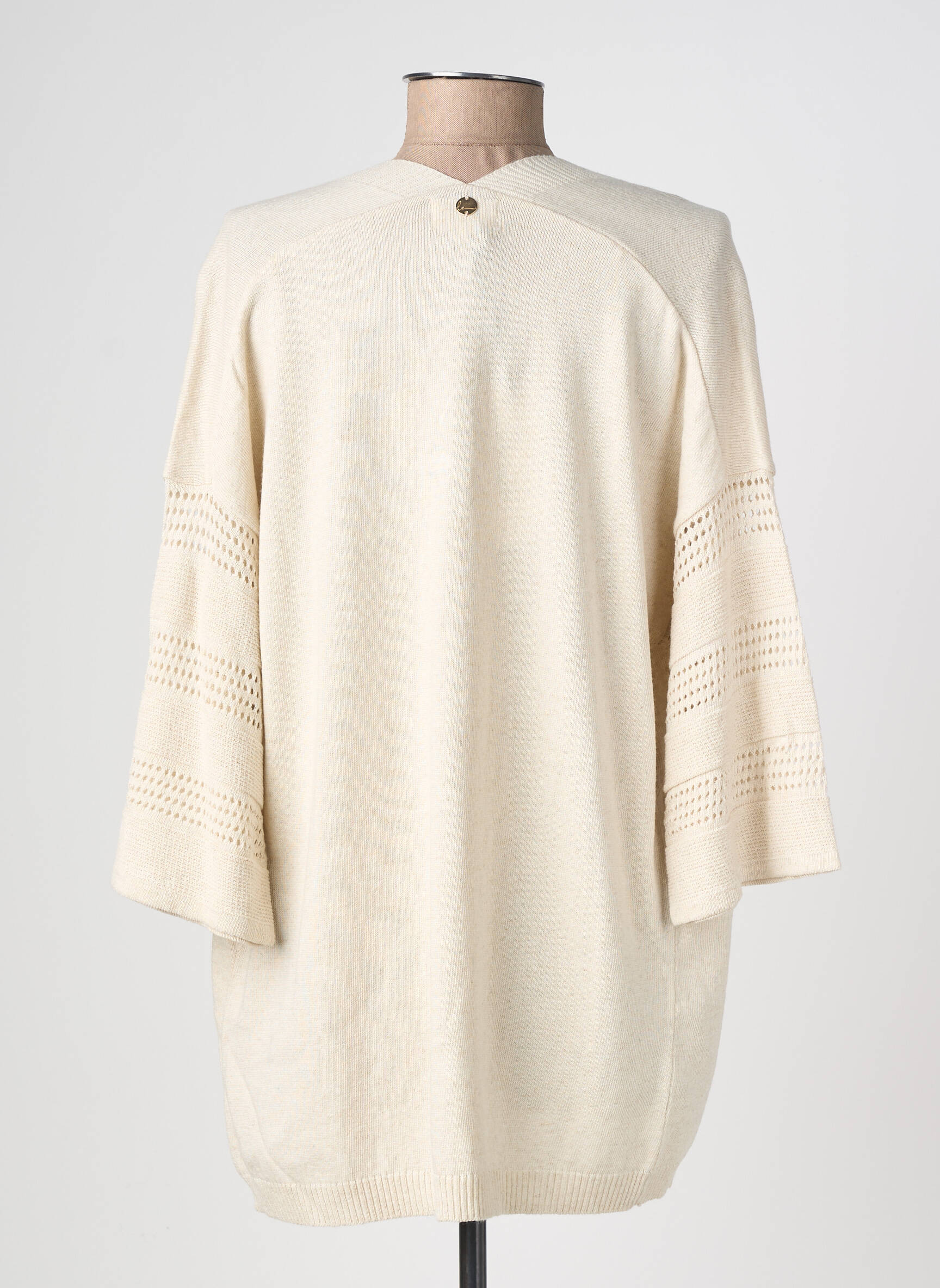 Gilet manches longues manches 3/4 beige LOLA ESPELETA femme