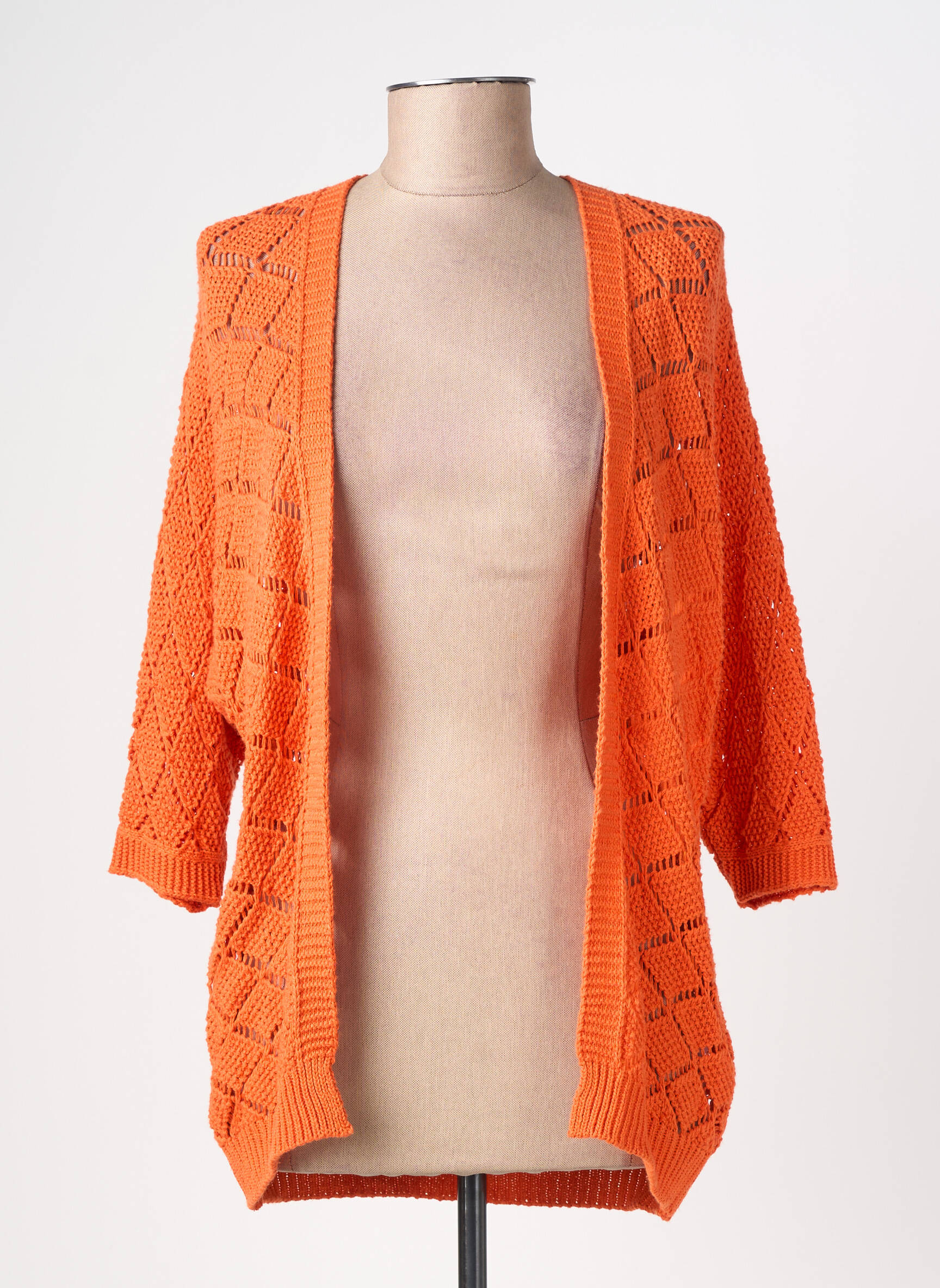 Gilet manches longues manches 3/4 orange LOLA ESPELETA femme