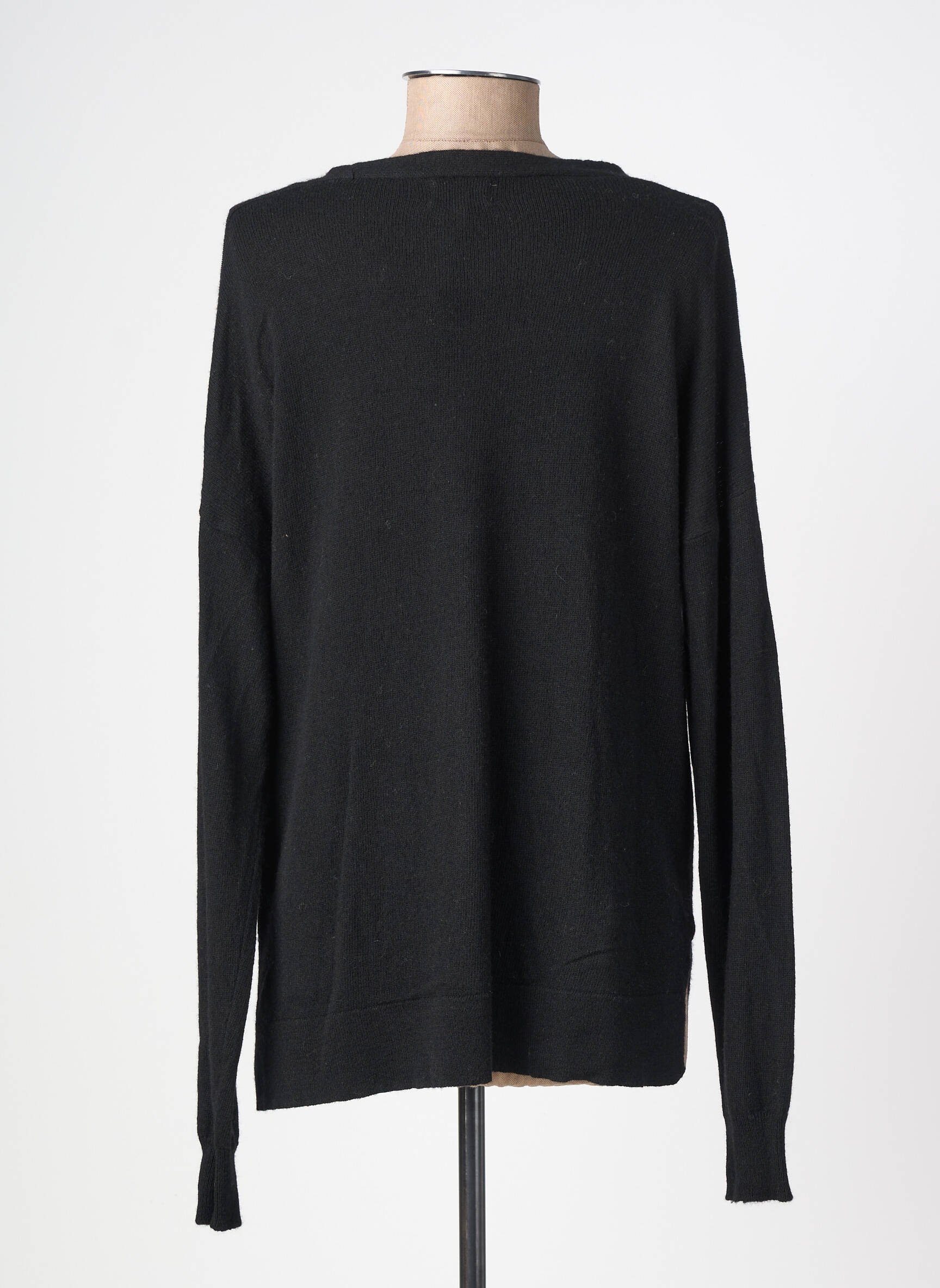 Gilet manches longues fermeture boutonnée sur le devant noir LOLA ESPELETA femme