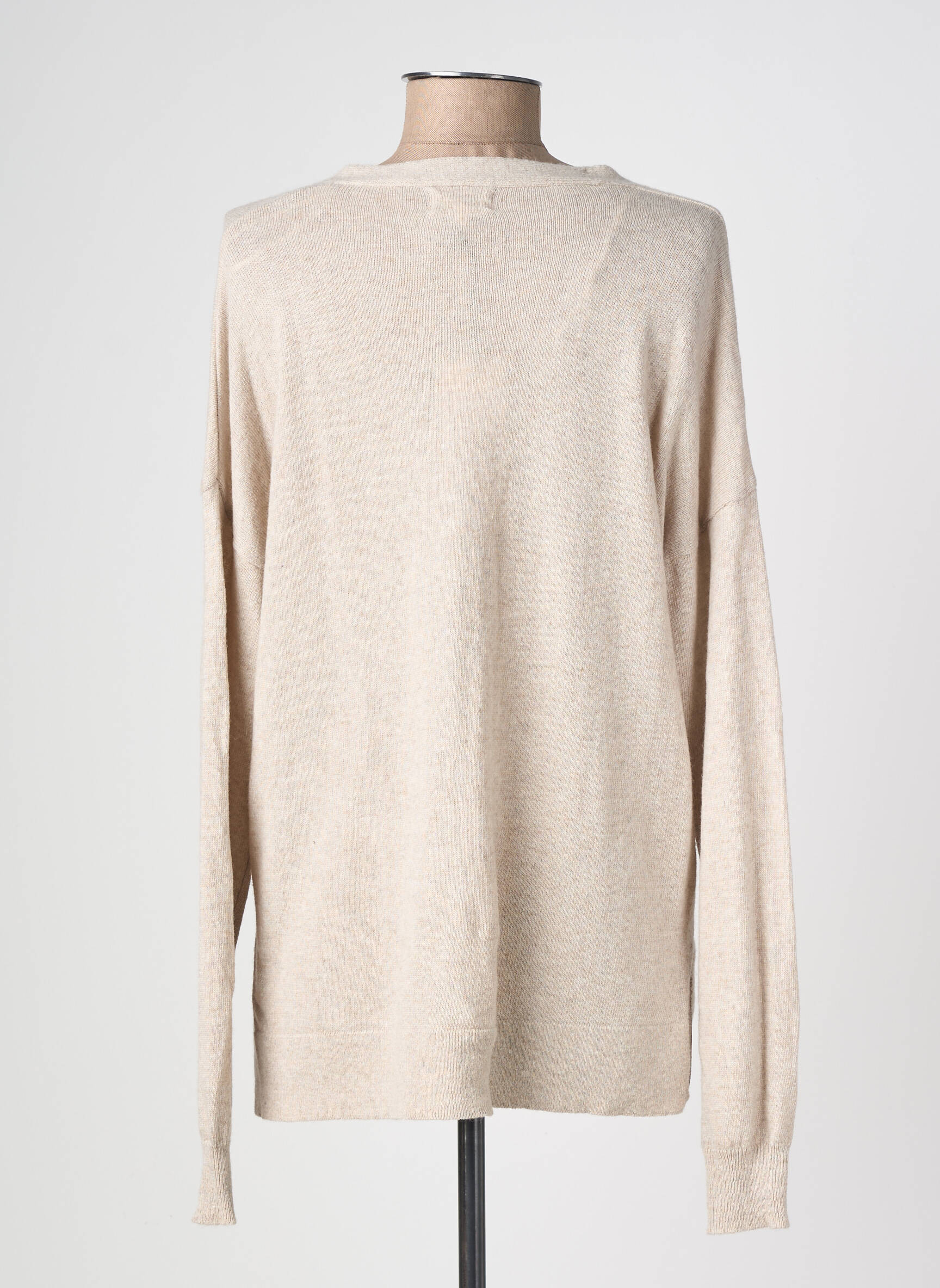Gilet manches longues fermeture boutonnée sur le devant beige LOLA ESPELETA femme