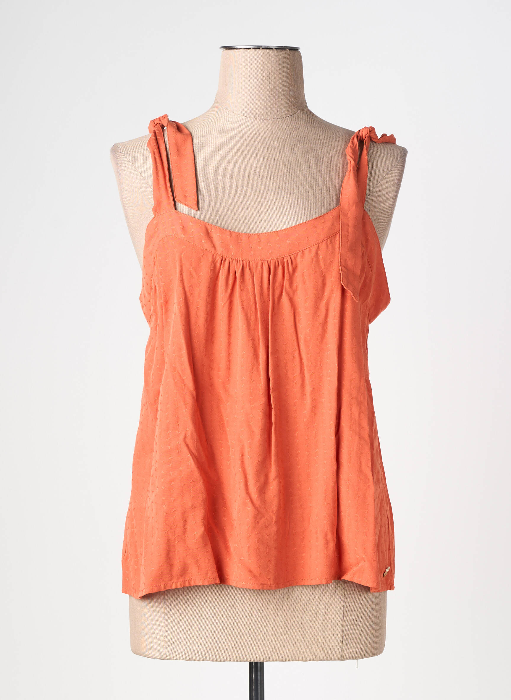 Top col carré fines bretelles orange LOLA ESPELETA femme