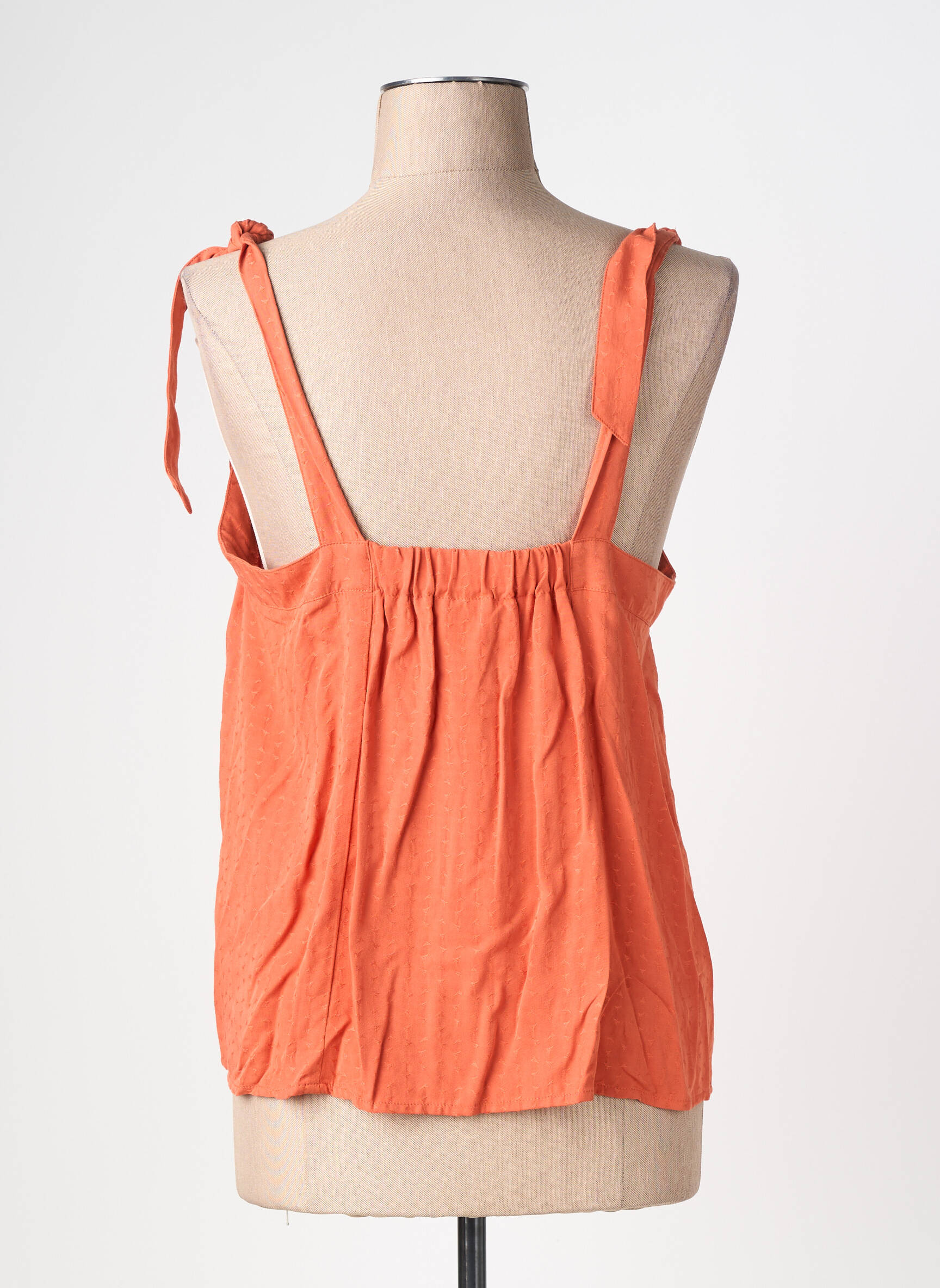 Top col carré fines bretelles orange LOLA ESPELETA femme