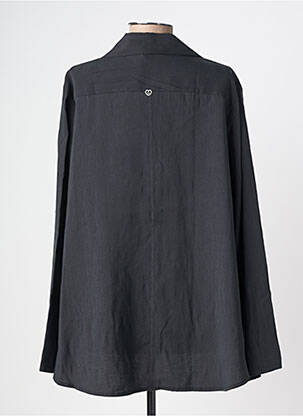 Chemisier tissage popeline manches longues noir PLEASE femme