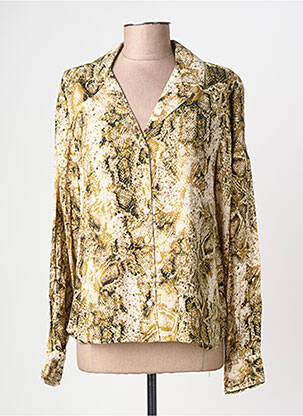 Chemisier tissage crêpe manches longues marron CREAM femme
