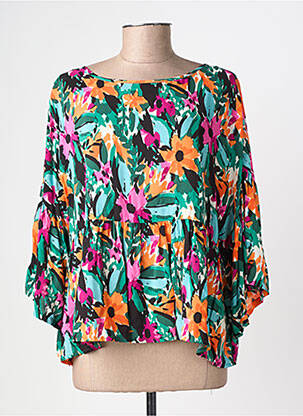 Top coupe fluide manches 3/4 vert LOLA ESPELETA femme