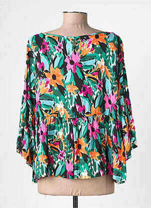 Top coupe fluide manches 3/4 vert LOLA ESPELETA femme