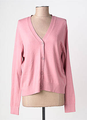 Gilet manches longues fermeture boutonnée sur le devant rose LOSAN femme