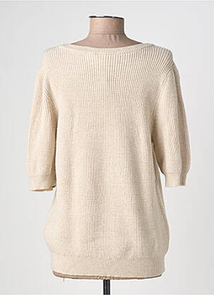 Pull maille souple et aérée manches 3/4 beige CREAM femme