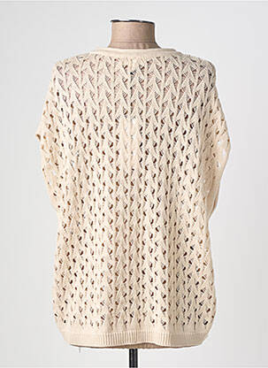 Pull maille ajourée manches courtes beige LOLA ESPELETA femme