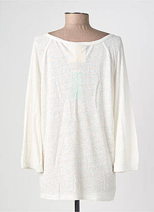 Top col v manches 3/4 blanc CREAM femme
