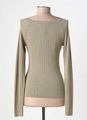 Pull coupe cintrée manches longues vert CREAM femme