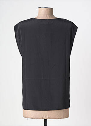 Top coupe fluide manches courtes noir LOSAN femme