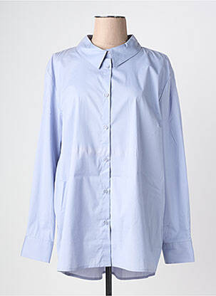 Chemisier tissage popeline manches longues bleu CREAM femme