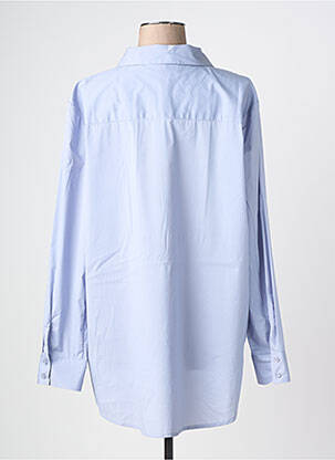Chemisier tissage popeline manches longues bleu CREAM femme