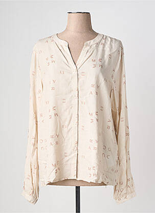 Blouse tissage popeline manches longues chair CREAM femme