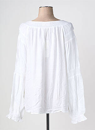 Blouse tissage popeline manches longues blanc CREAM femme
