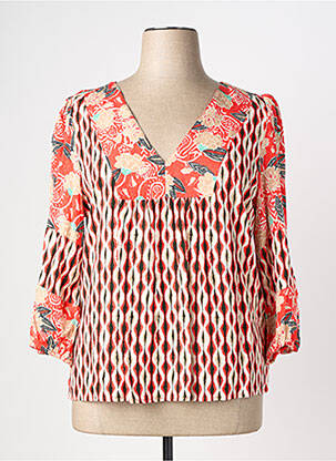 Top imprimé fantaisie manches 3/4 rouge LOLA ESPELETA femme