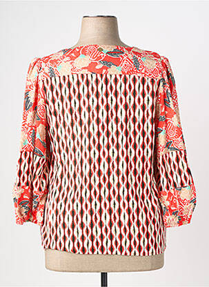 Top imprimé fantaisie manches 3/4 rouge LOLA ESPELETA femme