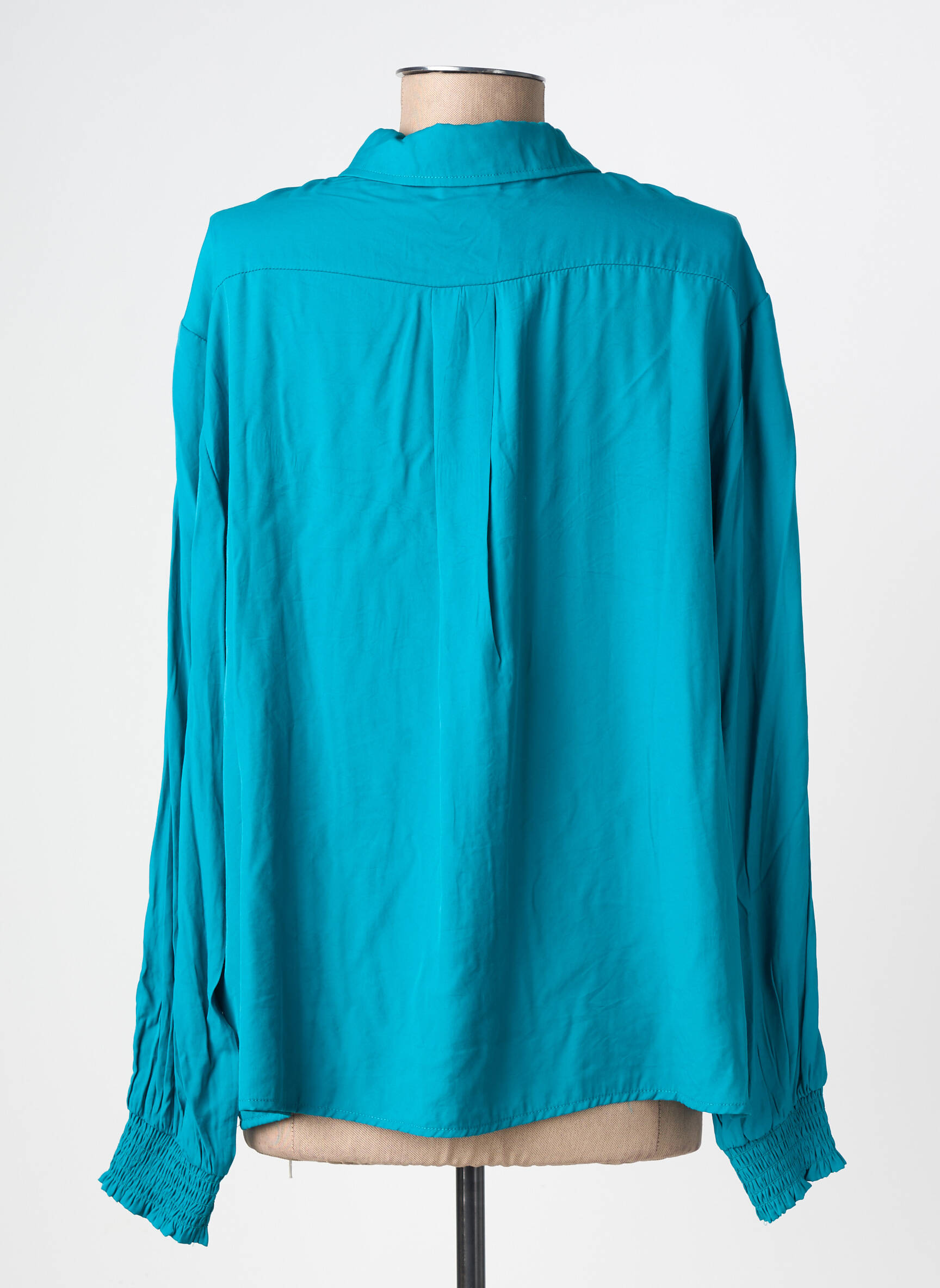 Chemisier coupe fluide manches longues bleu CREAM femme