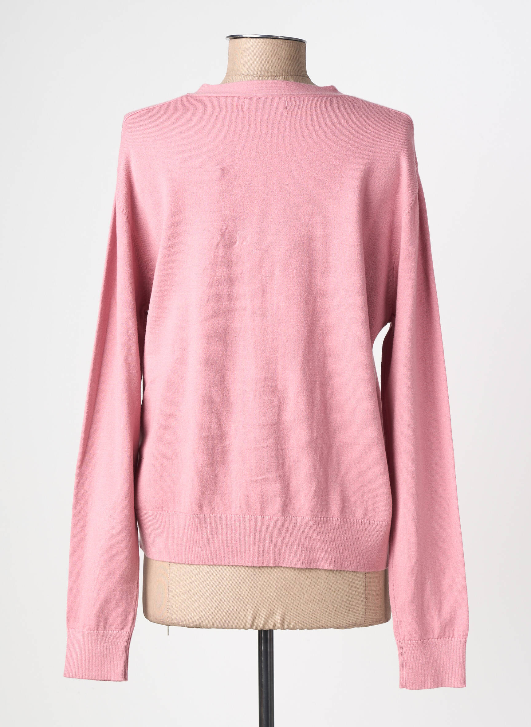 Gilet manches longues fermeture boutonnée sur le devant rose LOSAN femme