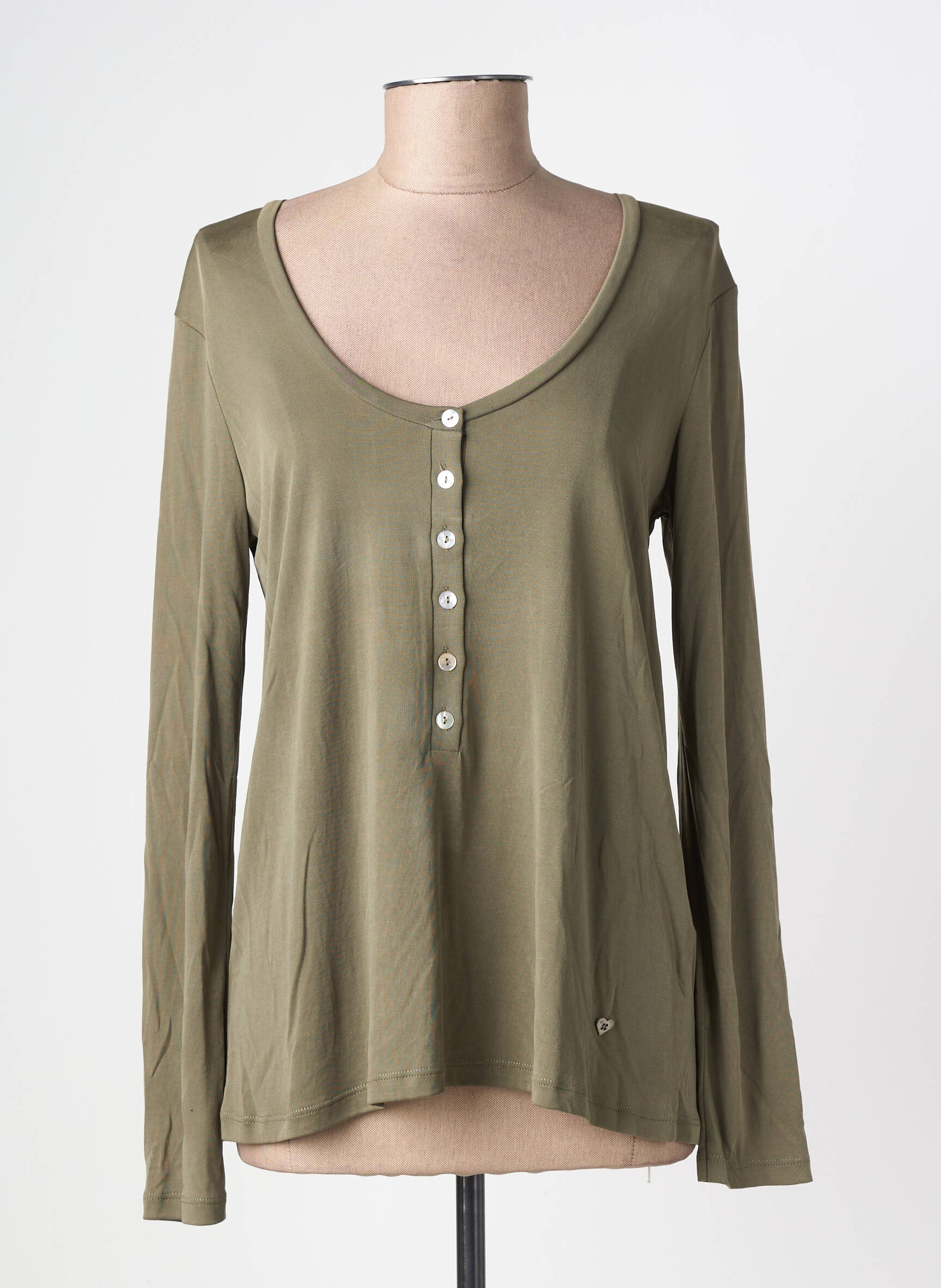 Top manches longues manches longues vert PLEASE femme