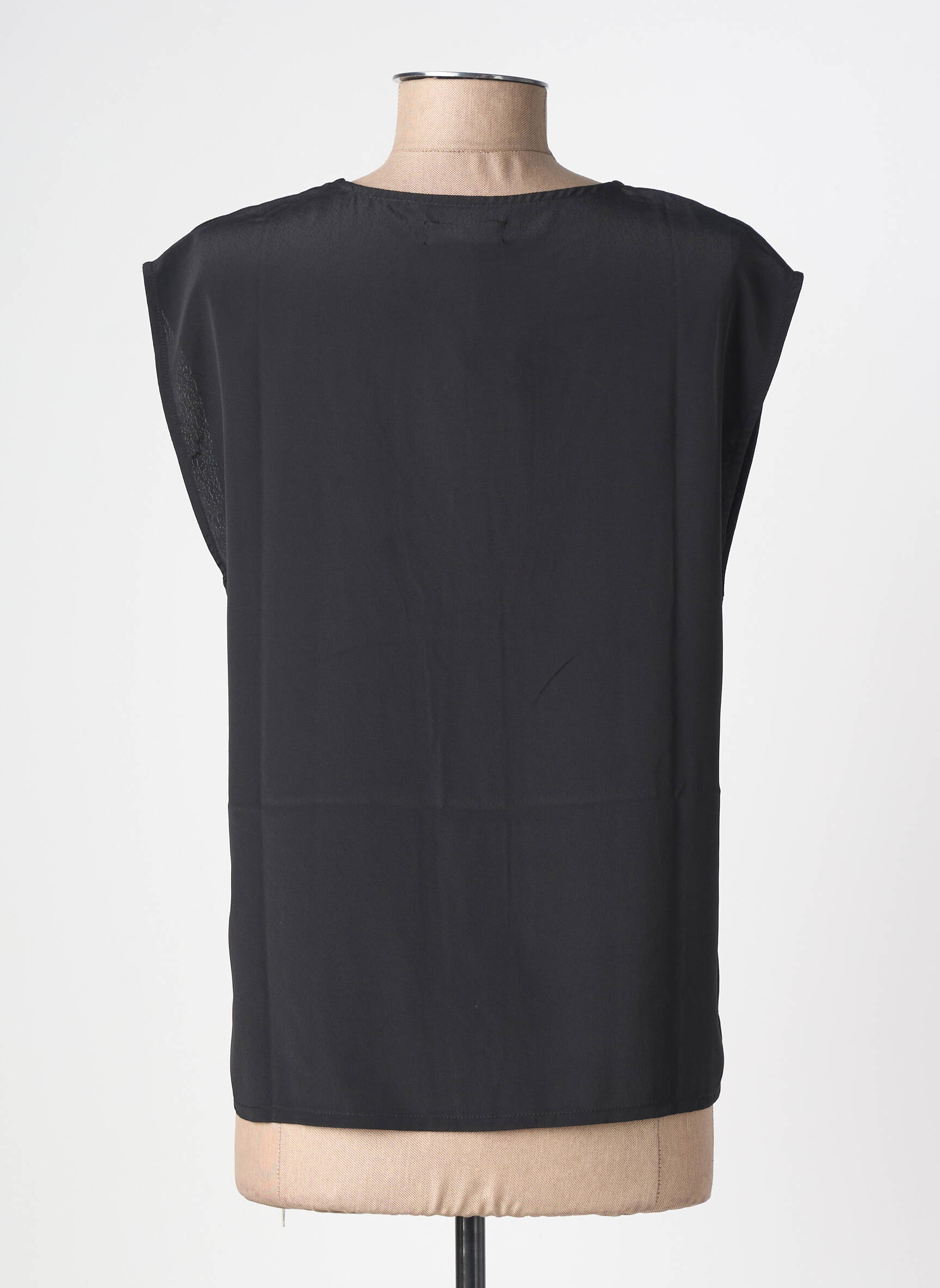 Top coupe fluide manches courtes noir LOSAN femme