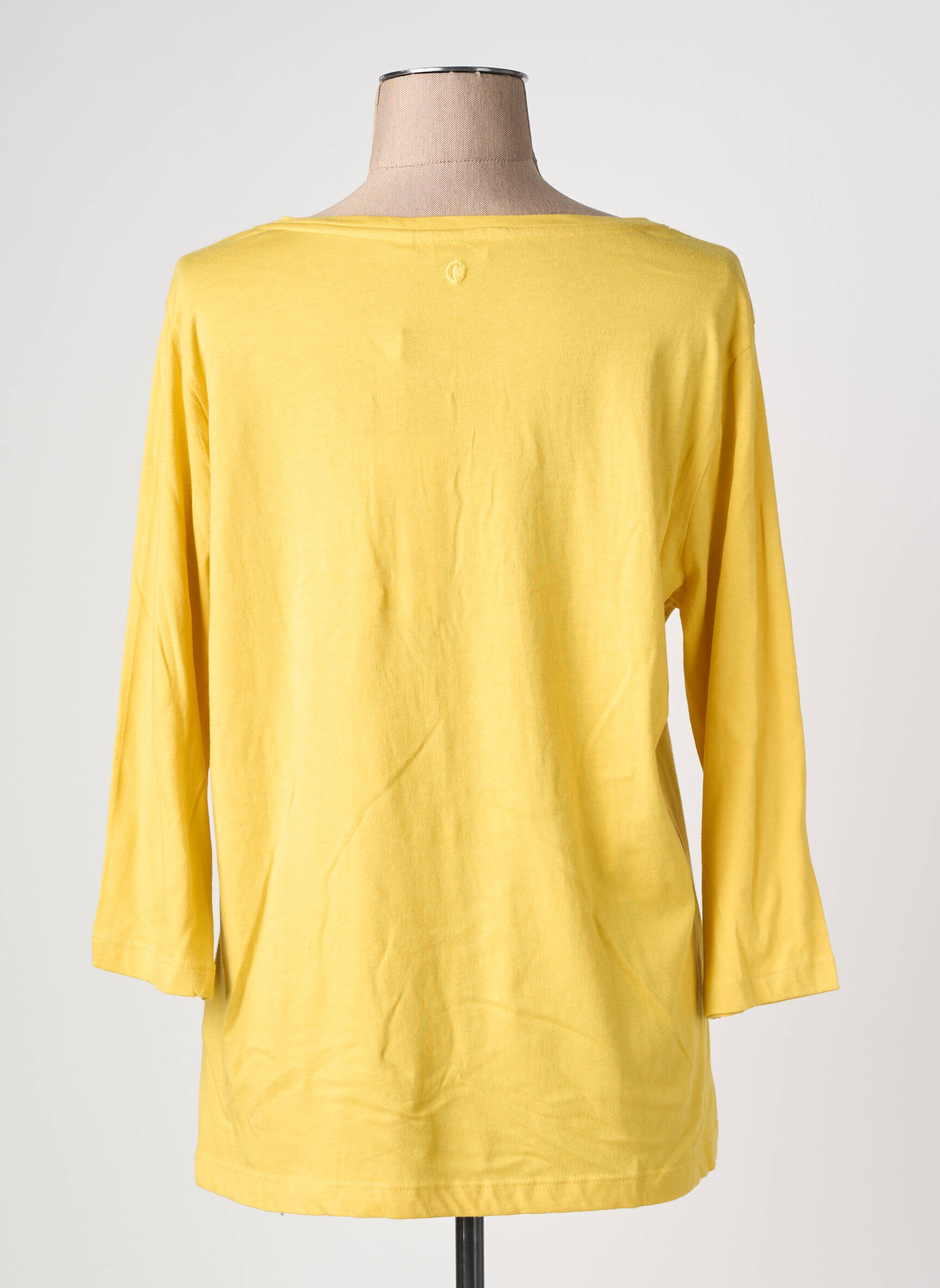 Top col v manches 3/4 jaune CREAM femme
