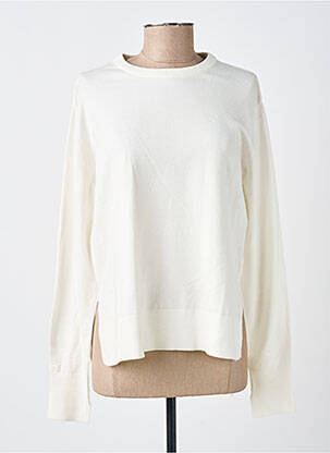 Pull coupe droite manches longues blanc LOSAN femme