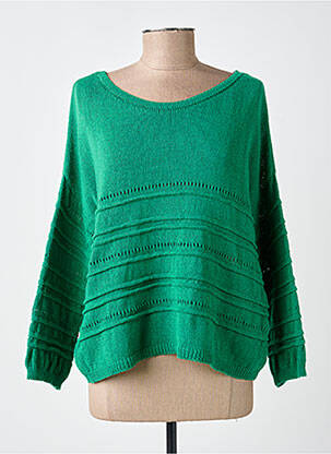 Pull col bateau manches longues vert LOLA ESPELETA femme