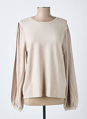 Pull coupe droite manches longues beige CREAM femme