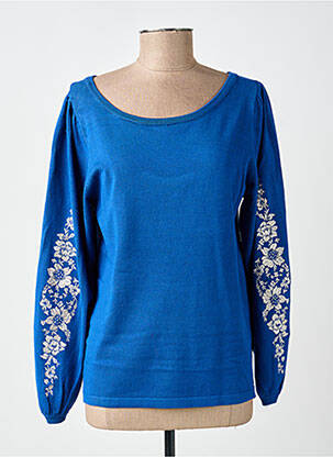 Pull coupe droite manches longues bleu CREAM femme