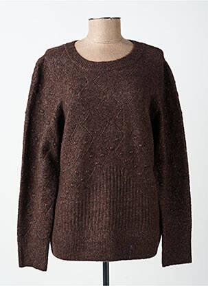 Pull coupe droite manches longues marron CREAM femme