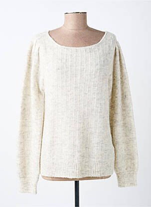 Pull coupe droite manches longues gris CREAM femme