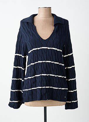 Pull coupe droite manches longues bleu CREAM femme
