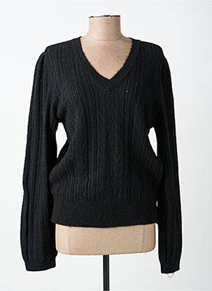 Pull maille ajourée manches longues noir LOLA ESPELETA femme