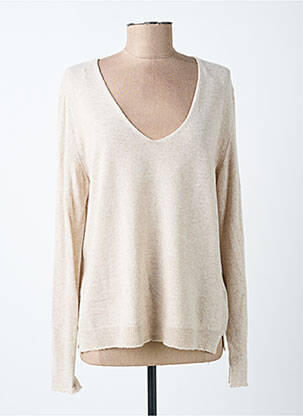 Pull coupe droite manches longues beige LOLA ESPELETA femme