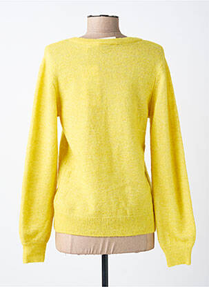 Pull col v manches longues jaune CREAM femme