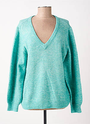 Pull col v manches longues bleu CREAM femme